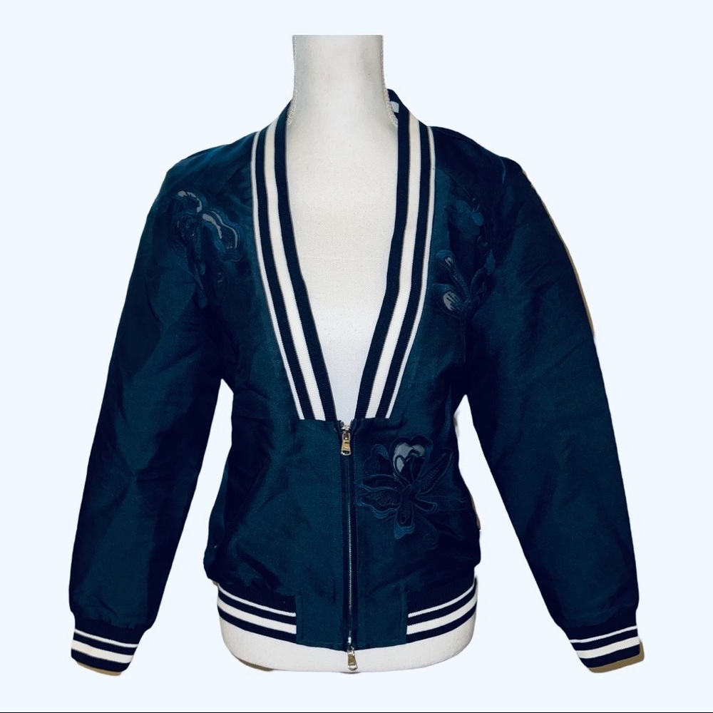 3.1 Phillip Lim Blue and White Embroidered Jacket
